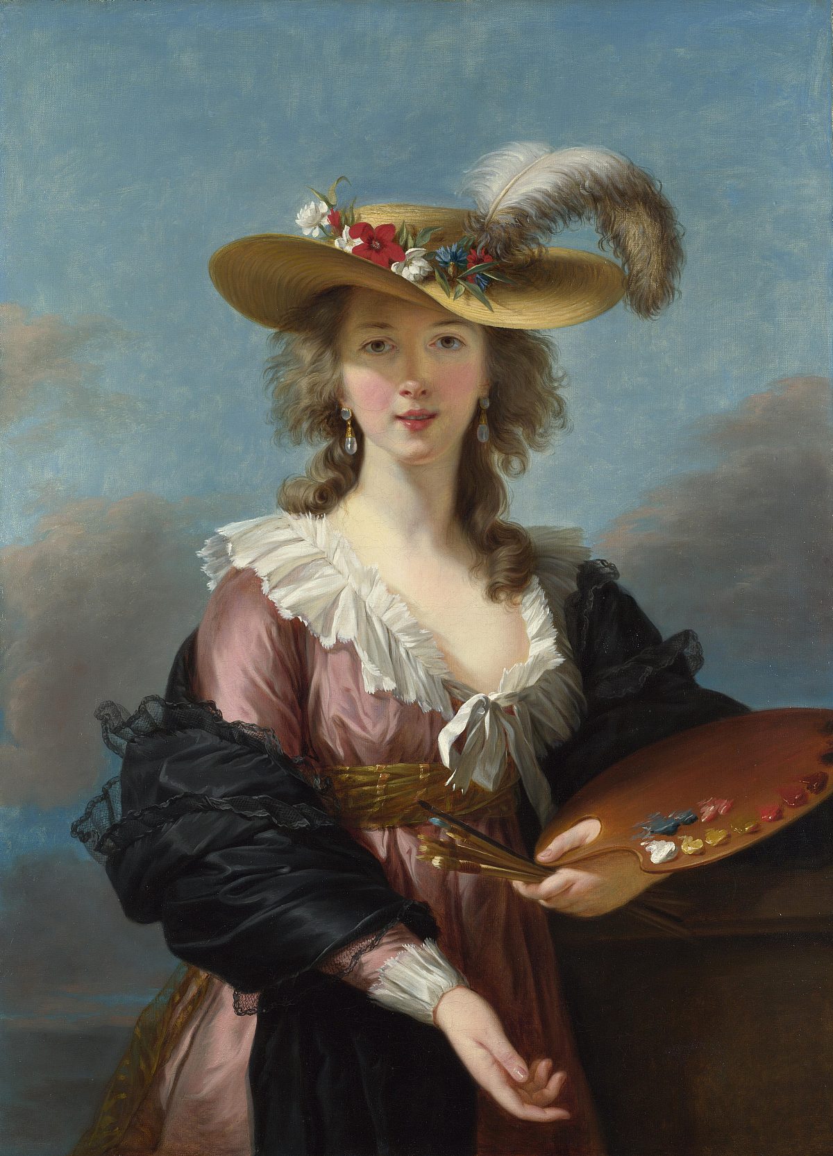 Self portrait in a Straw Hat by Elisabeth Louise Vigée Lebrun